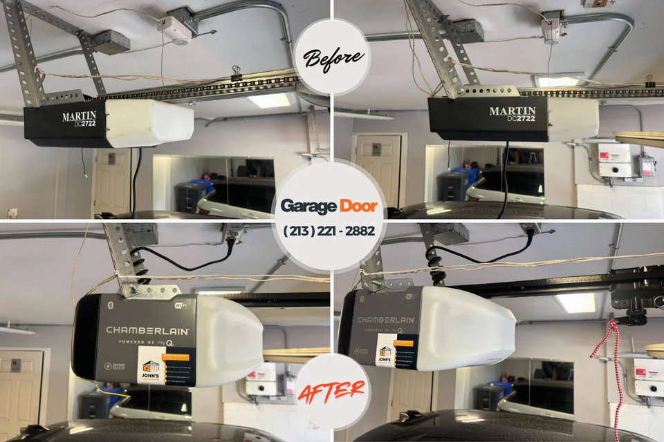 Before and after: garage door repair Hillsboro, KS